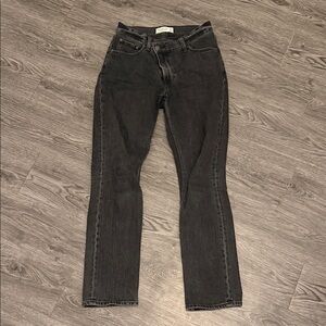 Abercrombie & Fitch Black 90s Slim Straight Ultra High Rise Jeans (26/2 short)